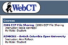 WebCT - Sample Courses
